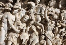 Bassorilievo di un giorno al senato romano
