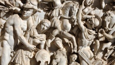 Bassorilievo di un giorno al senato romano