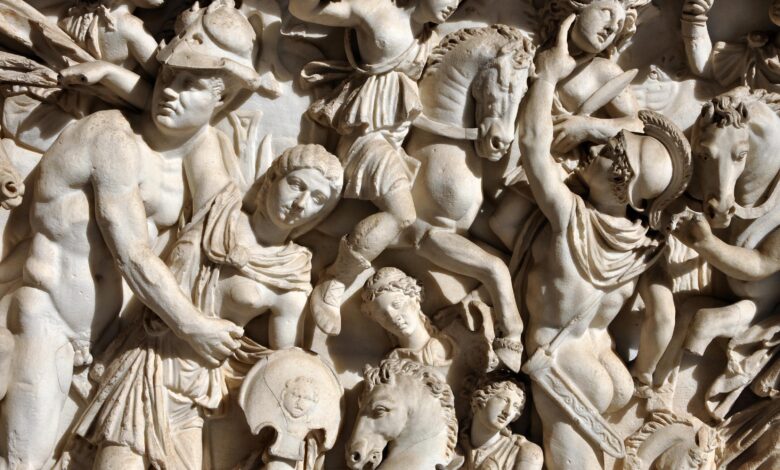 Bassorilievo di un giorno al senato romano